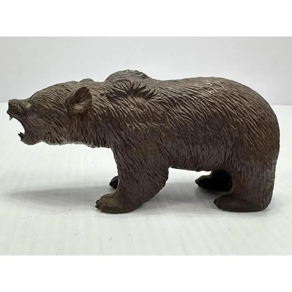 Vintage Brown Grizzly Bear Open Mouth PVC Figure‎ AAA 6